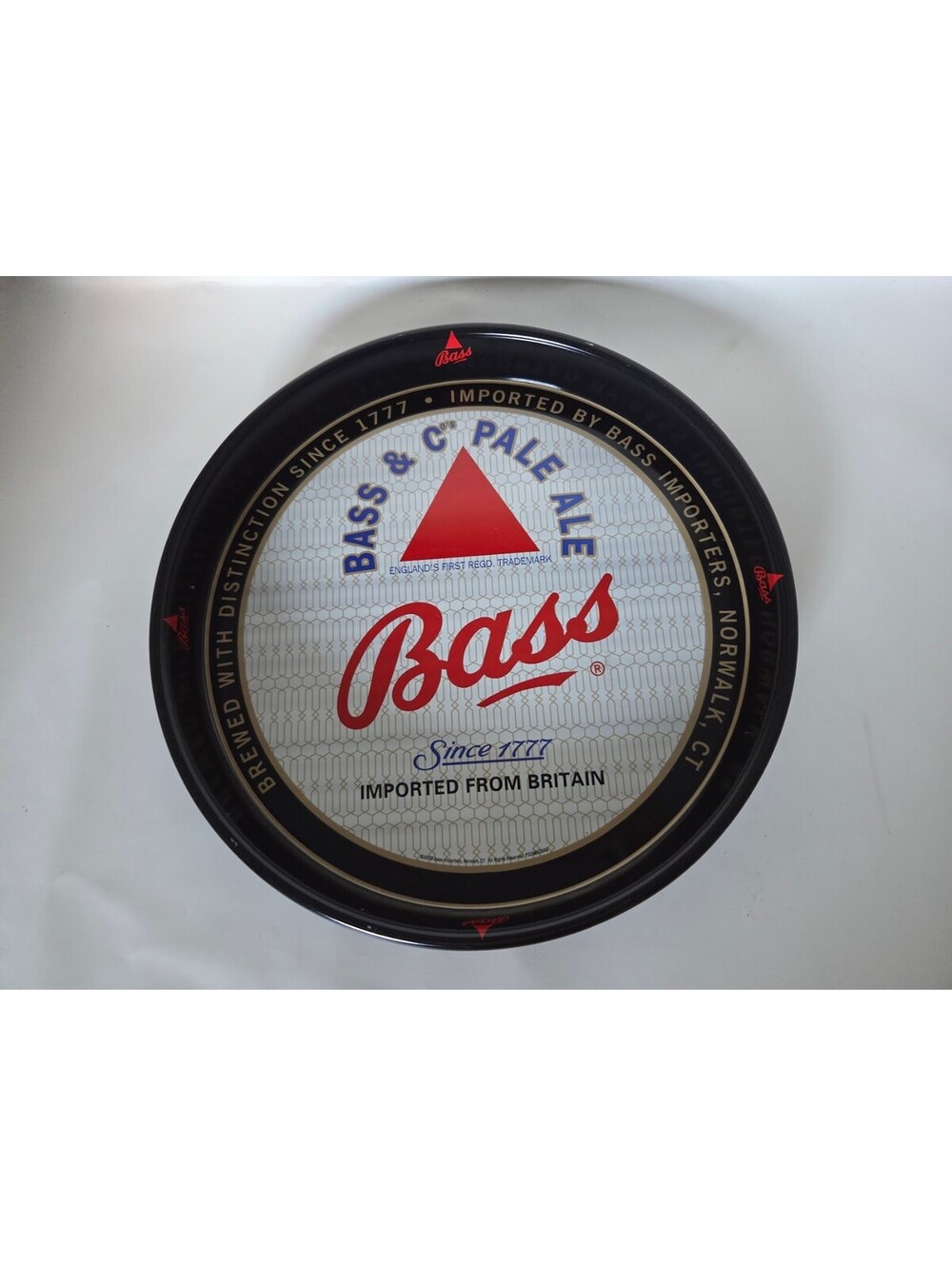 Vtg, 2003 Bass Beer 13” Tin Serving Tray Bass & Co Pale Ale Man Cave Barware